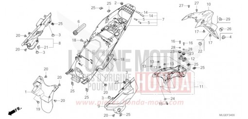 REAR FENDER (CRF1100A/AL/D) CRF1100AP de 2023